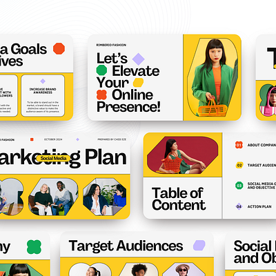 Vibrant Social Media Marketing Plan Template ppt design