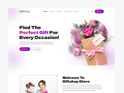 GiftShop Website Concept design ecommerce gift gift website giftshop giftshop website concept landing page minimal ui website