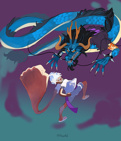 Luffy vs Kaido playmat Commission