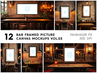 12 Bar Framed Canvas Picture Mockups Vol.03 bar bar canvas mockup bar framed canvas mockup bar framed picture mockup bar mockup bar picture mockup canvas canvas mockup framed mock up mockup picture picture mockup