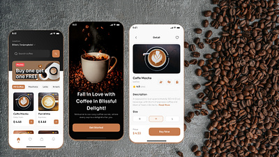 Coffee Delight UI app apps designing branding coffee app coffee ui coffee website creative design design figma figma app figma apps figma design figma ui graphic design illustration mobile app mobile apps mobile ui restaurant app ui