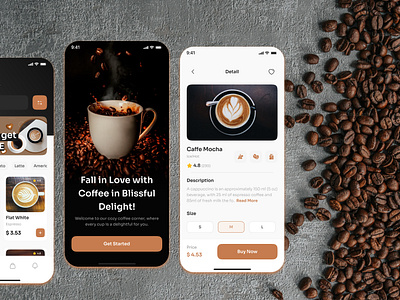 Coffee Delight UI app apps designing branding coffee app coffee ui coffee website creative design design figma figma app figma apps figma design figma ui graphic design illustration mobile app mobile apps mobile ui restaurant app ui