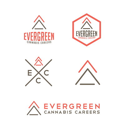 Evergreen Cannabis Careers - Logo Design cannabis career emblem evergreen health laboratory logo logo design medic medical triangle