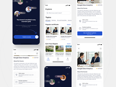 Online Course Mobile App app app design class courses app design e learning learning app learning platform online courses online learning study ui uiux ux