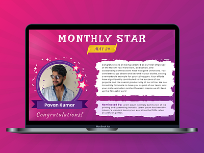 Star of the Month Employee Concept Design adobe ilustrator figma ui design