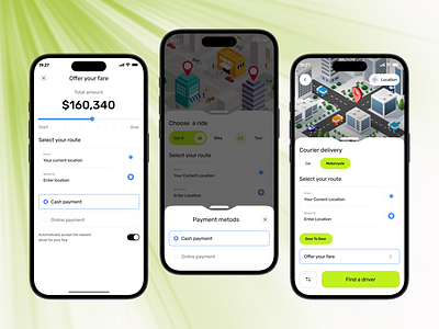 Ride Sharing Mobile App app design car car sharing car taxi driver driving find a driver ios location mobile design motorcycle online payment passengers payment method product design ride app ride booking ride sharing ride sharing app shasanko das uiuxdesign