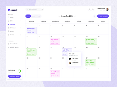 Calendar Dashboard appointment calendar dashboard dashboard calendar date day design event figma meetings minimal month saas schedule task timetable ui ux web app week