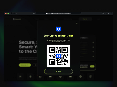 Scan Code Modal airdrop app code crypto cryptocurrency design minimal productdesign ui uiux web3 website