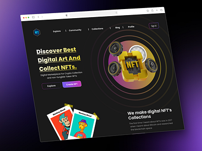 Ui Design NFT Website. graphic design ui
