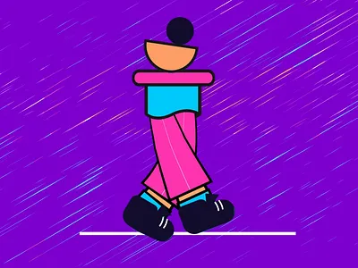 Walking 2d animation character legs motion motion graphics shapes walking