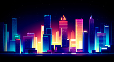 Kanzen Consult tech brand branding city consulting data design futur illustration light neon retro smartcity tech ui