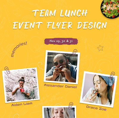 Team Lunch Event Flyer Design figma illustration mailer design ui