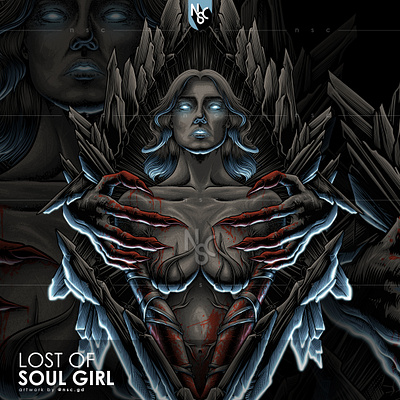 LOST OF SOUL GIRL apparel bloods clothing dark dark art dark metal death metal derath girl halloween horror illustration lost metal art metal merch metal music monster nft poster design soul