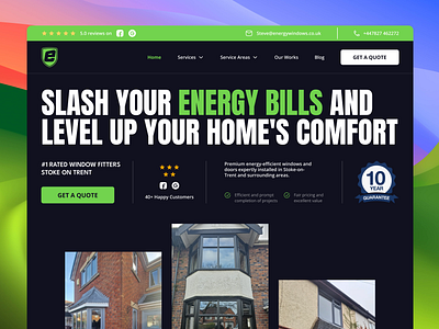 Window Replacement Website Redesign ai bold construction conversion optimized dark door high converting home improvement home services landing page minimal modern seo sop ui ui8 ux window window installation window replacement