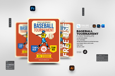 Baseball Tournament Flyer Template aam aam360 aam3sixty baseball baseball camp baseball camp poster baseball flyer template baseball game baseball game ad baseball game flyer baseball league baseball night baseball tournament flyer baseball tryouts championship flyer template free flyer illustration sports sports flyer