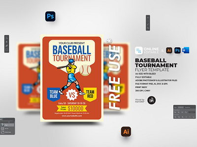 Baseball Tournament Flyer Template aam aam360 aam3sixty baseball baseball camp baseball camp poster baseball flyer template baseball game baseball game ad baseball game flyer baseball league baseball night baseball tournament flyer baseball tryouts championship flyer template free flyer illustration sports sports flyer