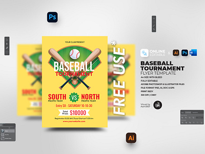 Baseball Tournament Flyer Template aam360 aam3sixty baseball baseball camp baseball camp poster baseball flyer template baseball game baseball game ad baseball game flyer baseball league baseball night baseball tournament flyer baseball tryouts concept flyer template free flyer illustration sports sports flyer