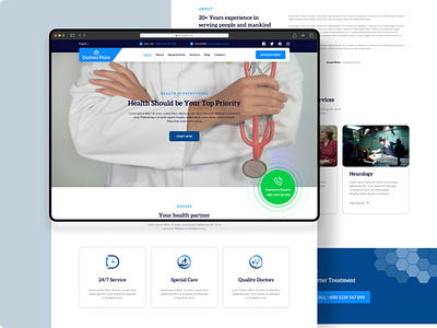 Doctors Point website design doctors point figma home page landing page medical medical website typography ui uiux user exprience user inerface web design website design