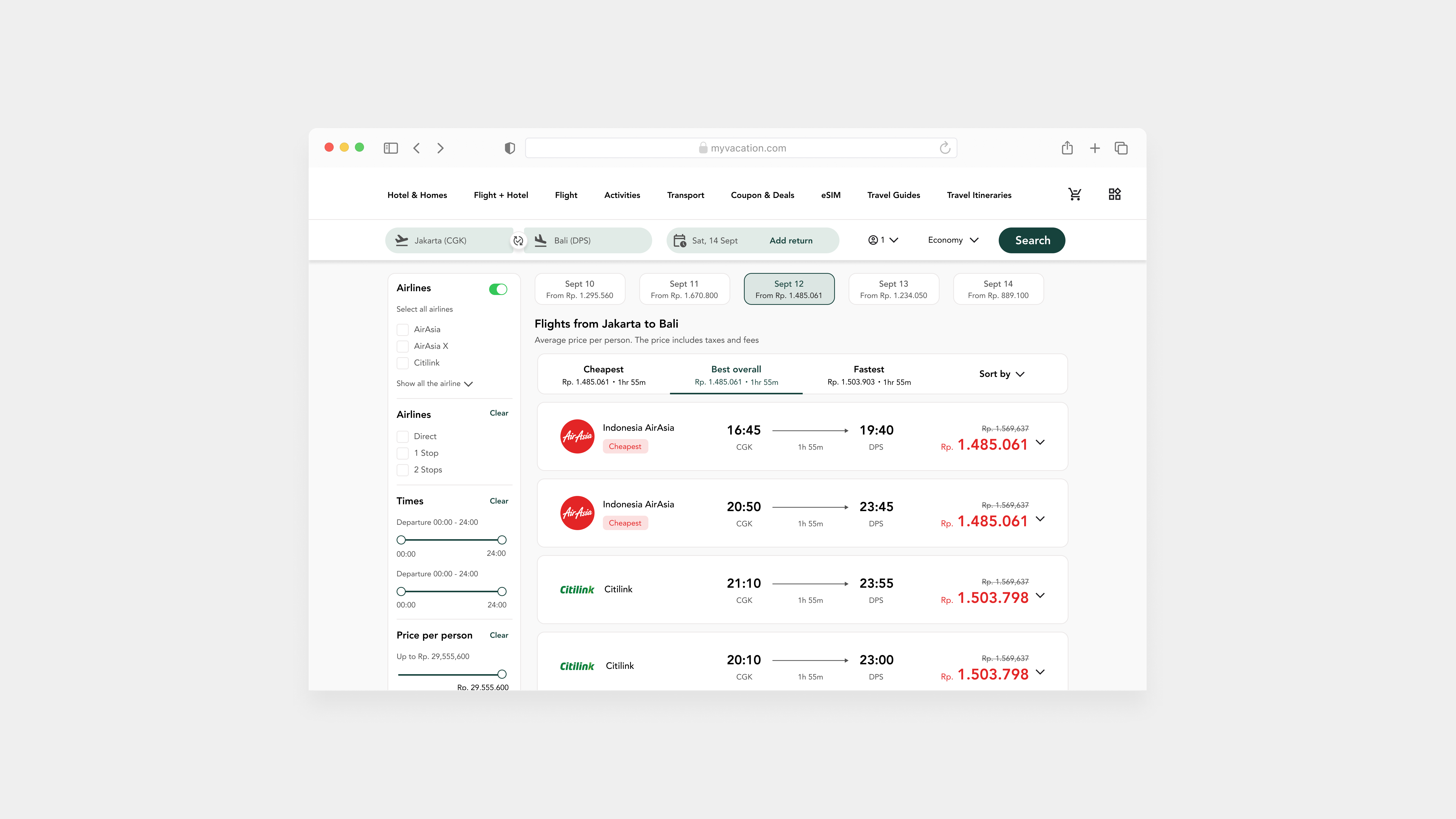 Day 68 - Flight Search #DailyUI dailyui design flight search lightmode macos ui ux website