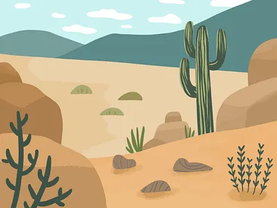 Cactus in the Desert🌵 cactus illustration desert illustration