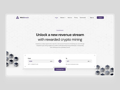 MintStream - Crypto Monetizing Website crptomining crypto figmadesign mintstream uidesign uiux