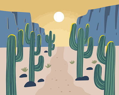 Cactus in the Desert🌵 cactus illustration desert illustration