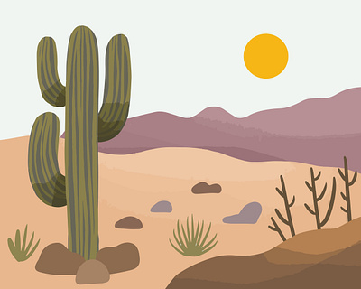 Cactus in the Desert🌵 cactus illustration desert illustration