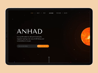 Anhad Promotional Website by Ryaz animation design landing page minimal ui ux