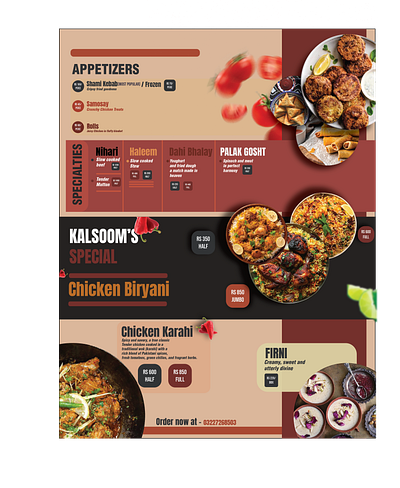 Menu card Design