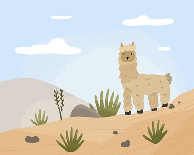 Alpaca in the Mountains🦙 animal animal illustration illustration latin america mountain