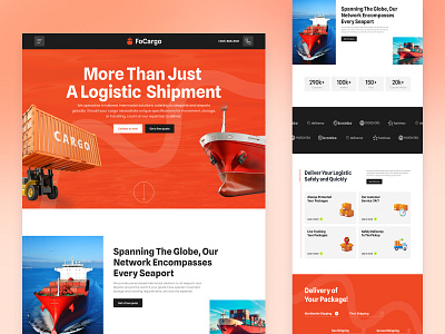 Cargo Shipment Service Website UI X Design cargo delivery figma design focotik landing page parcel delivery shipment shipment website tracking ui ui ux design ux website website design