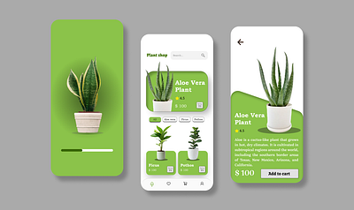 Plant Shop App UI Design figma mobileappdesign plantshop ui