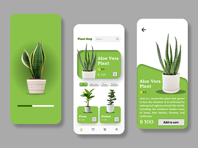 Plant Shop App UI Design figma mobileappdesign plantshop ui