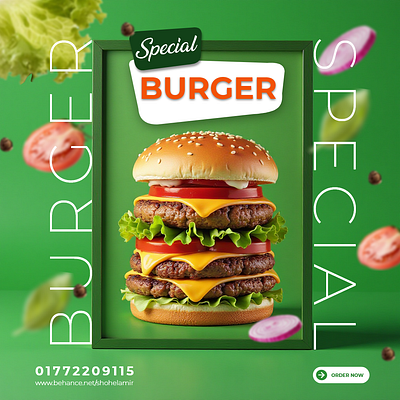 Delicious Burger Poster Design creative poster