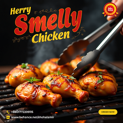 Spicy Chicken Poster Design adver advertisement advertisement poster design creative poster