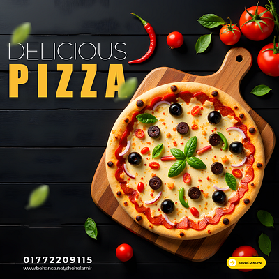 Social Media Pizza Poster Design advertisement poster design