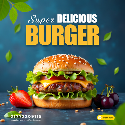 Social Media Burger Poster Design advertisement poster design