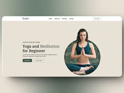 YOGIC – Yoga & Meditation Website Landing Page Design (Figma) figma web ui landing page landing page ui meditation ui minimal ui ux ux web ui yoga website