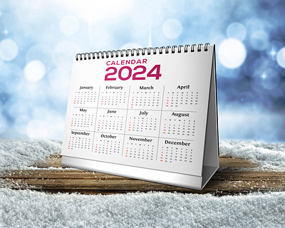 Desk calendar 2024 advertising branding business calendar calendar 2024 calendar template clean corporate creative date desk calendar 2024 identity landscape minimal office printable table tent calendar