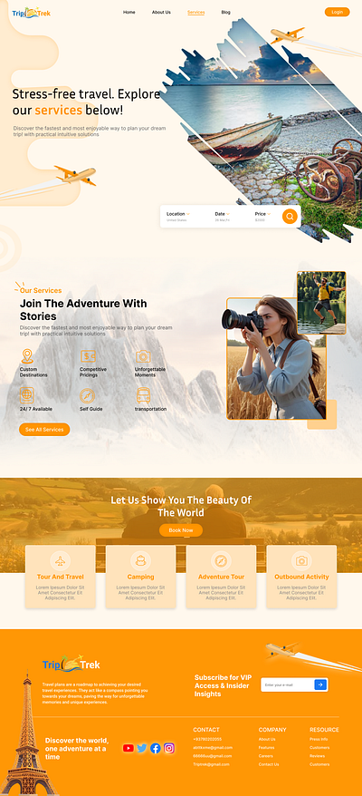 Travel Services UI/UX Design – Tailored for Every Adventurer!" 3d animation design logo typography ui ux web