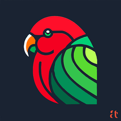 Artistic Logo Inspirations by Aravind Reddy Tarugu #7:KingParrot aravind art branding clean design digital flat geometric graphic design icon logo male australian king parrot modern nature reddy tarugu ui ux vector website