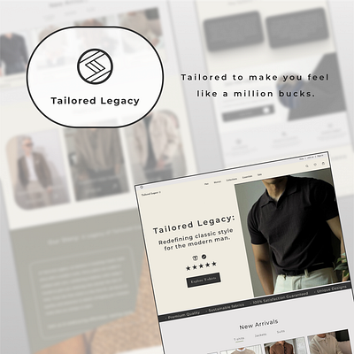 Tailored Legacy :Landing page design for clothing. branding business chatgpt design figma freelance freepik inspration landing page ui uidesign web webdesign website work