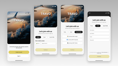 Travo – Explore, Plan & Start Your Journey adobe xd aesthetic design design figma log in ui mobile app ui mobile ui onboarding screens onboarding ui sign up ui spalsh screens splash screen ui travel app travel mobile app ui travelling app travo ui ui design uiux