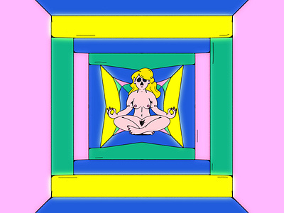 Psychedelic breathwork breahtwork breathing character character design infinity psychedelic stress trippy woman illustration