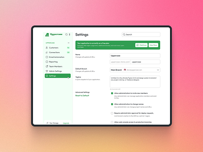 Settings Page behance dashboard dribbble form minimal nav navigation preference product design saas settings settings page ui design webdesign