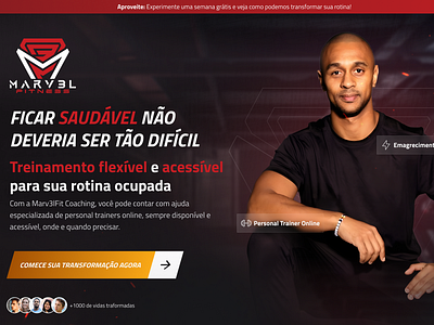 Hero landing page - fitness hero landing page página de vendas ui webdesign website