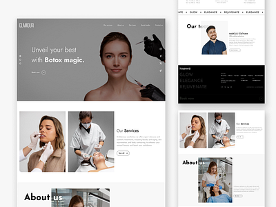 GLAMOUR aesthetics clinic website design. aestheticdesign aesthetician banner clinic landing page medical salon ui webdesign