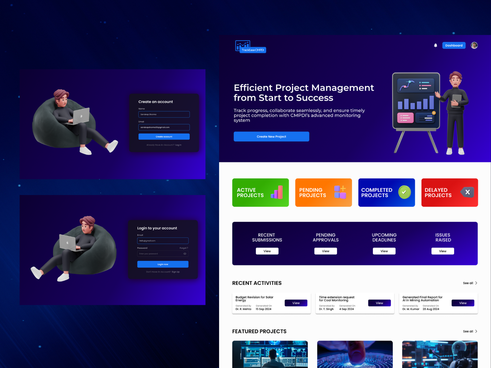 Example of Modern Web Design | For Easy Project Management