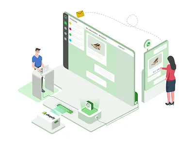 Whatsapp Marketing App 3d app design graphic design illustration quickreply visual design web web illustration whatsapp