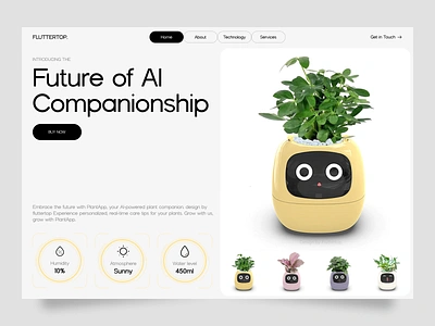 Plant AI Website UI Design ai ai design ai ui ai website ai website design artificial intelligence creative pattern design deep learning ecommerce fluttertop machine learning plant website plantcare plants product service ui design web web design website design